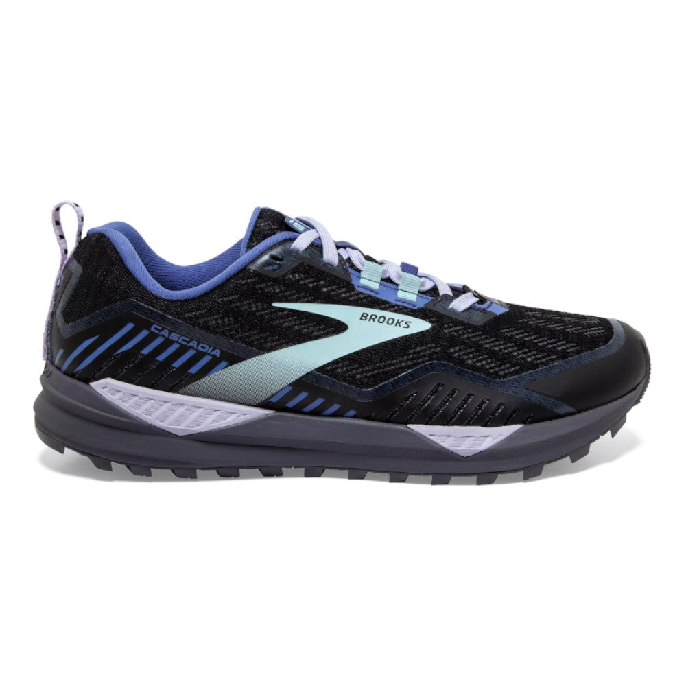 Women's Brooks Cascadia 15 GTX, Black/Marlin/Blue, 6 B Medium