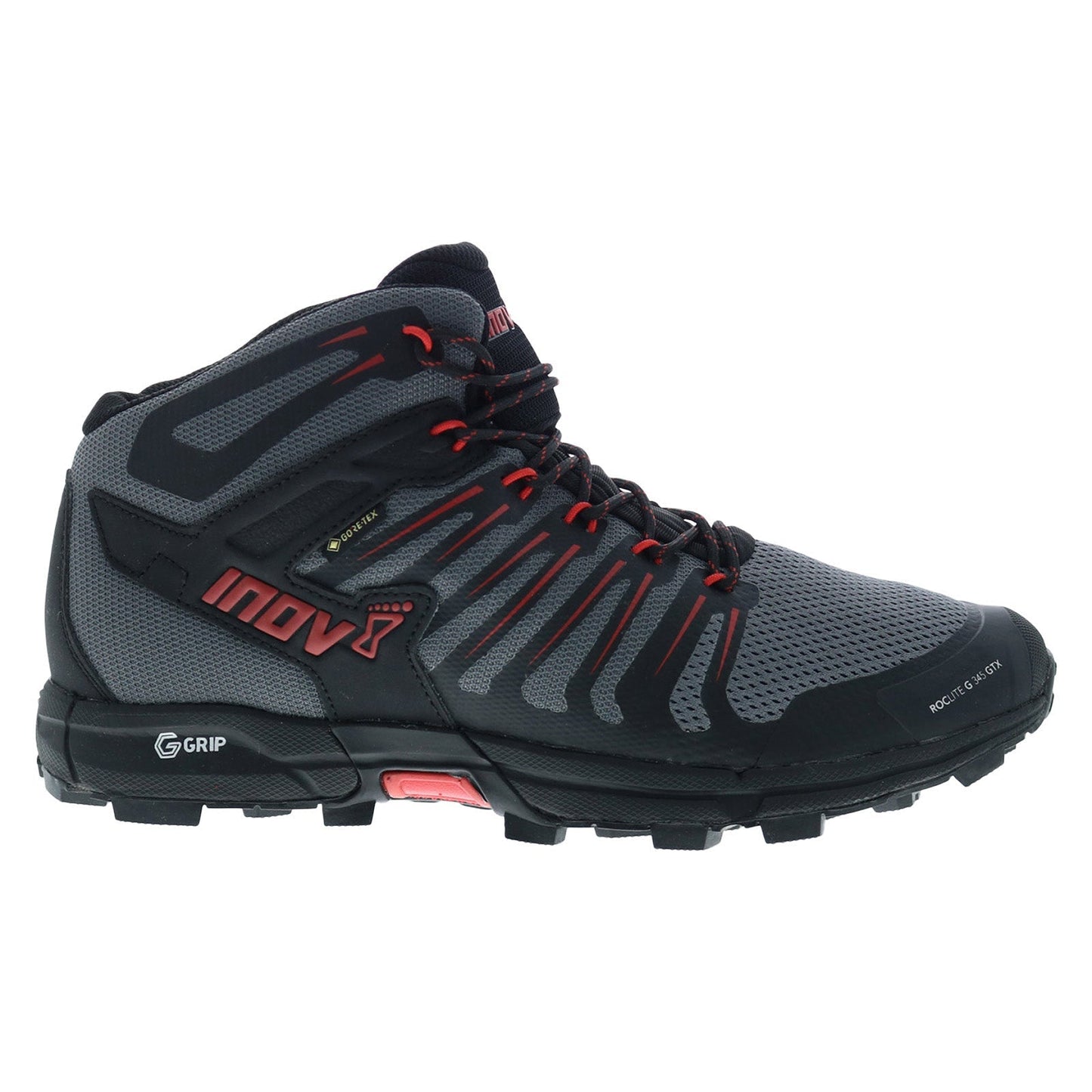 Men's Inov8 Roclite G 354 GTX, Grey/Black/Red, 12 D Medium