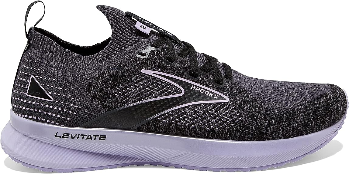 Women???¡é?¡éa€????¡éa€??¡és Brooks Levitate StealthFit 5, Black/Ebony/Lilac, 7 B Medium